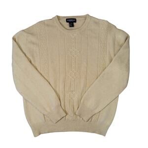 Bardelli Beverly Hills 100% Cashmere Cable Knit Crewneck Sweater - Yellow - XL